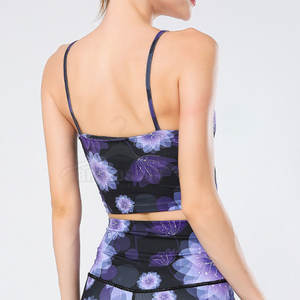 Wholesale Price Yoga Set for Women Solid High Support Sports Bra & <b>Knee</b> <b>Length</b> <b>Legging</b> 100% Cotton - Product Image 4