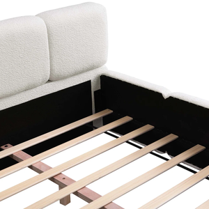 Linen Blend <b>Queen</b> <b>Size</b> Solid + Manufactured Wood Metal Vietnam Modern Solid Wood <b>BED</b> HEADBOARD MD02 - Product Image 6