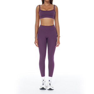 Legging de sport taille mi-haute pour femme, 100 % coton, couleur unie, grande taille, très extensible, décontracté, amincissant, basique, coupe capri - Product Image 2