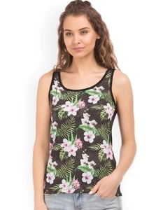 Camiseta sin mangas con estampado floral para mujer, top informal de verano transpirable de punto - Product Image 5