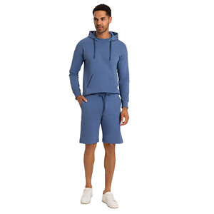 Conjunto Deportivo Casual para Hombre, Primavera, Personalizado, Transpirable, 100% Algodón, Sudadera con Capucha y Pantalones Cortos - Product Image 1