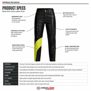 Pantalones de cuero PU de cintura alta, corte ajustado y pierna recta, con costuras en contraste neón, para mujer, lavado a la piedra - Product Image 5