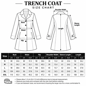 Abrigo de Gabardina Blanco Personalizado con Cuello Vuelto, Mezcla de Poliéster de Alta Calidad, Cómodo y Resistente al Viento, Abrigos para Mujer al por Mayor - Product Image 6