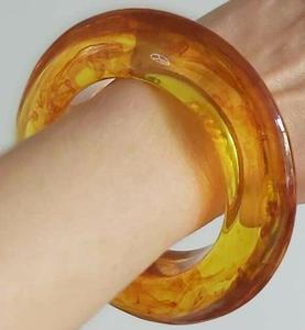 Handcrafted Eco-friendly Custom Epoxy Resin <b>Bangle</b> Bracelet Trendy Model <b>Love</b> Bead Jewelry Women 10x14mm Wedding Valentine's Day - Product Image 4