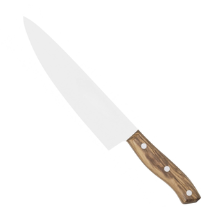 Couteaux de cuisine avec manche en bois brun et lame en acier inoxydable pour la préparation culinaire à domicile, la découpe de légumes et de viande - Product Image 1