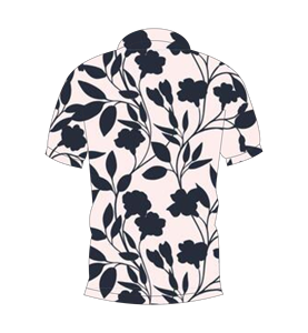 เสื้อเชิ้ตผู้ชายแขนสั้นพิมพ์ลายใบไม้สีขาวกรมท่า ระบายอากาศได้ดี เหมาะสำหรับวันหยุดฤดูร้อน - Product Image 2