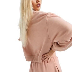 Wholesale Women's Casual Lounge Wear Track Suit With Drawstring Hem Women's Plain Pullover Full Sleeve Sweat Suit - Product Image 3