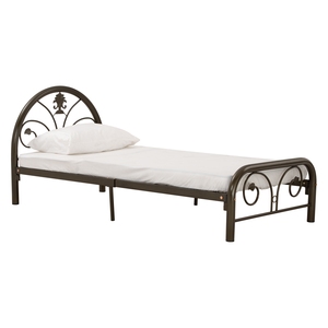 Base de Cama Individual de Metal con Diseño de Hierro Forjado, Color Dorado Antiguo, Muebles para Dormitorio - Product Image 1