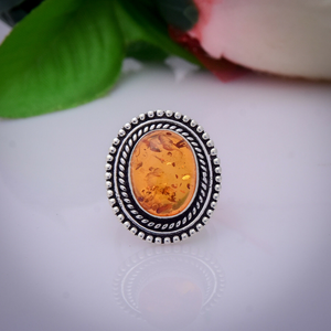 Natural Baltic <b>Amber</b> <b>Ring</b> 925 Sterling Silver Beautiful Gemstone Handmade Jewellery Promise <b>Ring</b> for Women Gift - Product Image 2