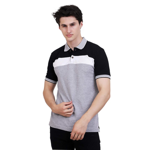 Camiseta Polo de Manga Corta para Hombre, Diseño Color Block, Tejido de Algodón, Casual, Transpirable, Diseño Sólido, Corte Regular - Product Image 3