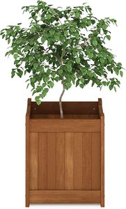 Jardinera de Madera de Alta Calidad para Exteriores, Color Marrón, Cuadrada, Maceta Elevada para Plantas, Contenedor de Madera para Flores para Balcón - Product Image 4