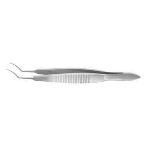 Pinces à pointe cystotomique 11,50 mm à mâchoires courbées, manche plat 107 mm, en acier inoxydable, pinces microchirurgicales ophtalmiques manuelles CE - Product Image 1