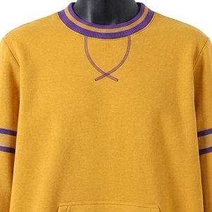 Men's Black And <b>Purple</b> Color Blocking Crew Neck Pullover Sweatshirt Regular Fit Knitted Casual Style Heat Transfer Printed - Product Image 2