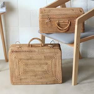 Bolsos de viaje de mimbre hechos a mano, conjuntos de maletas de tendencia de moda, venta al por mayor, hecho en Vietnam - Product Image 1