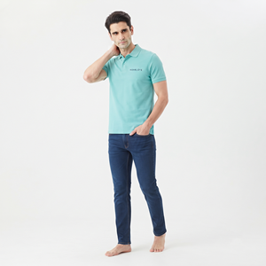 Polo à manches courtes pour homme, col à revers, boutons, t-shirt d'été, couleur unie, extensible, confortable, t-shirt décontracté pour homme - Product Image 1