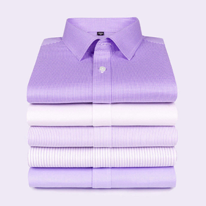 Camisa de Vestir a Rayas Antiarrugas para Hombre, Tela Popelina, Manga Larga, Estilo Casual de Negocios, Tallas Grandes, Personalizable, Venta al Por Mayor - Product Image 3