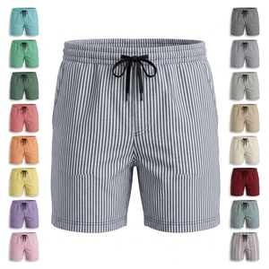 Nouveau design – Short décontracté en coton rayé de qualité supérieure, taille élastique avec cordon de serrage, confortable pour l'été, logo personnalisé, vente en gros - Product Image 1