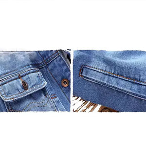 High Street Vintage Washed Thick <b>Cargo</b> Casual Vintage Denim Fabrics Custom Denim <b>Jacket</b> <b>Men</b> <b>Men's</b> <b>Jackets</b> - Product Image 5