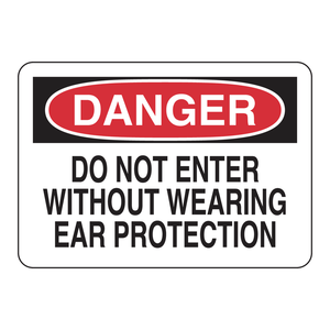 Señal de Protección Auditiva Brady DANGER de 7x10 Pulgadas para Áreas de Trabajo Industrial - Product Image 2