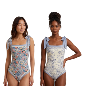 Traje de Baño de Una Pieza con Cuello Cuadrado, Bordado con Cuentas, Estilo Bodycon de Cintura Alta, Transpirable, para Playa, Última Moda en Oferta - Product Image 1