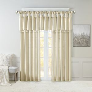 Mantovana leggera in finta seta con perline per Champagne 50x26 "eleganti tende e mantovane - Product Image 4