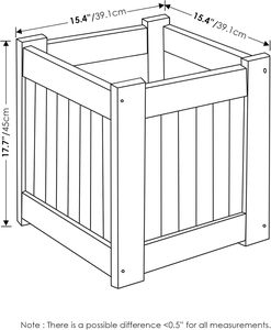 Jardinera de Madera de Alta Calidad para Exteriores, Color Marrón, Cuadrada, Maceta Elevada para Plantas, Contenedor de Madera para Flores para Balcón - Product Image 6