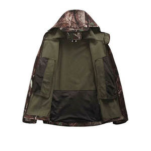 Ensemble veste et pantalon de chasse camouflage imperméable coupe-vent respirant à capuche unisexe en toile pour l'automne et les activités de plein air - Product Image 1