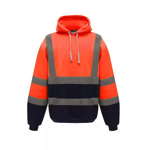 Sudadera de Seguridad Reflectante de Alta Visibilidad ANSI Clase 2, Color Naranja Fluorescente, con Logotipo Personalizado, Secado Rápido, con Luz LED Intermitente - Product Image 6