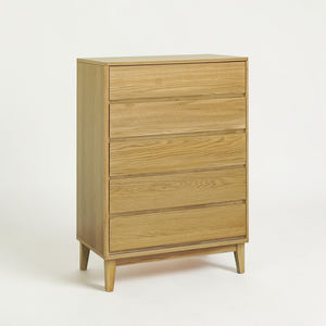 Fabricante vietnamita de cómodas de madera de estilo nórdico para dormitorio, muebles de madera de caucho, cajonera, OEM/ODM - Product Image 1