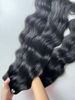 Extensions de cheveux humains vierges Remy vietnamiens, tissages super double trame, trame tirée, mèches de cheveux bruts, lisses comme des baguettes, ondulés naturels, tous types