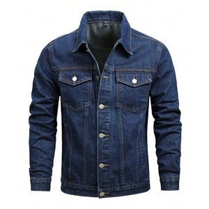 เสื้อแจ็คเก็ตยีนส์ผู้ชายแฟชั่น โลโก้ด้านหน้า ระบายอากาศ แห้งเร็ว ผ้าฝ้าย 100% กันลม ขายดี เสื้อแจ็คเก็ตฤดูหนาว - Product Image 1