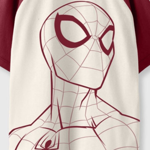 <b>Spiderman</b> Printed Raglan Sleeve <b>T</b>-<b>Shirt</b> <b>Men's</b> Casual O-Neck Jersey Cotton Top Character Pattern Front Design spider red black - Product Image 5