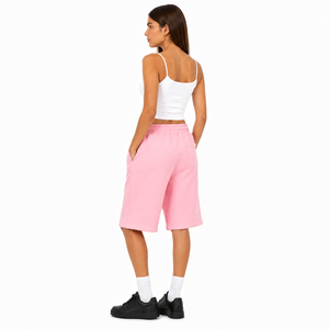 Shorts Largos de Alta Calidad para Mujer, Bermudas a la Moda, Color Sólido, Estilo Estético, Shorts Deportivos Holgados para Mujer - Product Image 6