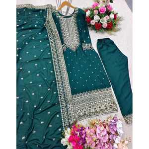 งานปักลำดับชีน่นด้านล่างสุดแฟนซีพร้อม dupatta rama - Product Image 4