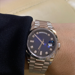 Montre mécanique automatique en acier inoxydable Sk C Factory, 36 mm, cadran bleu foncé, luxe, mode, décontractée, pour homme, haute qualité, saphir - Product Image 5