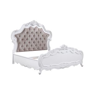 Letto matrimoniale imbottito Latisha con finitura bianca - Product Image 5