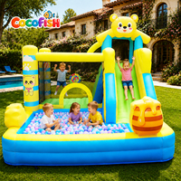 Château gonflable COCOFISH, château gonflable avec souffleur pour enfants de 3 à 12 ans, parc de château gonflable extérieur/intérieur pour jardin