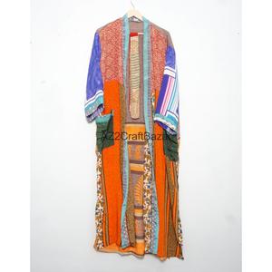 Sari de Seda Vintage para Mujer, Kimono Informal, Sari Hippie, Camisón Bohemio, Ropa de Playa para Mujer, Kimono de Seda Sexy, Regalo para Navidad - Product Image 5