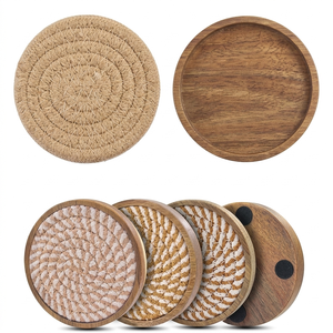 Luxury 6PCS Natural Wooden Cork Eco-Friendly Heat Resistant Coasters 10mm Thick for <b>Table</b> <b>Protection</b> Coffee Kitchen Bar Home - Product Image 5