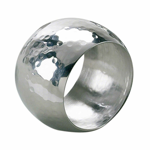 Stainless Steel Napkin <b>Ring</b> Hammered Design Shiny Polished Customizable Eco-Friendly Giveaways Weddings Best Price - Product Image 2