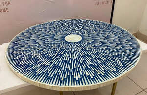 Una fusión de arte y función, mesas de centro con incrustaciones de hueso únicas - Product Image 4