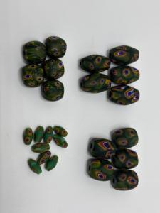 Green Millefiori Glass and Lampwork Oval <b>Beads</b> with Floral Pattern Bulk Pack for <b>Necklace</b> Bracelet Earring DIY Craft Projects - Product Image 2