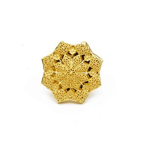 แหวนทองชุบไมครอน 14K18K24K แบบดั้งเดิมสไตล์ดูไบสำหรับเจ้าสาว ขายส่ง - Product Image 1