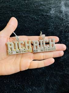 Pendentif Lettre Personnalisé en Argent 925 Plaqué Rhodium avec Moissanite, Breloque Hip-Hop Unisexe pour Usage Quotidien - Product Image 4