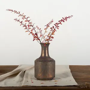 Luxury Handmade Metal Flower <b>Vase</b> Premium Gold Iron <b>Decorative</b> Centerpiece for Modern Living Room Hotel LobbyHandmade Iron - Product Image 1