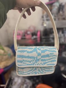 Sacs à main en coton de style bohème pour femmes indiennes, faits à la main, avec des perles, fermeture éclair, soirée, shopping, grande capacité, sacs à bandoulière - Product Image 5