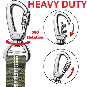 Laisse élastique pour <span class=keywords><strong>chien</strong></span> avec absorption des chocs, 2 poignées rembourrées, laisses d'entraînement réfléchissantes, laisse pour <span class=keywords><strong>chien</strong></span> avec clip pour siège de <span class=keywords><strong>voiture</strong></span> - Product Image 4