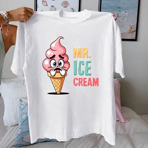 MR ICE CREAM Tshirt pour femme en pur coton coupe confortable - Product Image 4