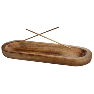 Natural Wooden Oval Incense Stick Holder Ash Catcher Tray | Handmade Agarbatti Burner for Yoga Pooja Home Décor <b>Decoration</b> Gift - Product Image 1