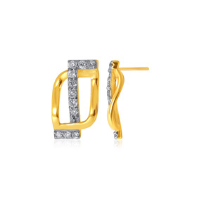 Pendientes de Diamantes de Oro Amarillo de Lujo, Corte Brillante Redondo, Joyería de Diamantes Naturales de Color G para Uso Diario de Mujer - Product Image 4